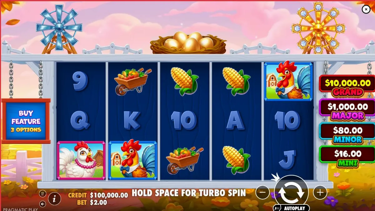 Better Barn House Bonanza slot game interface with farm theme